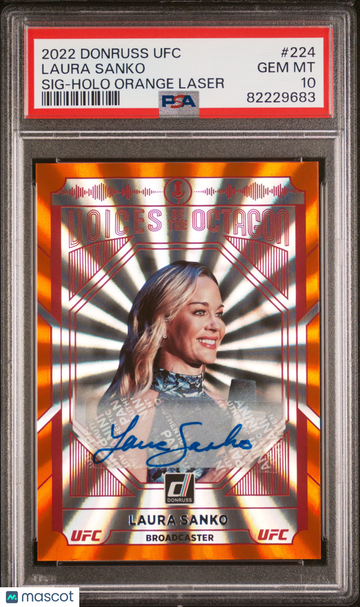 2022 Panini Donruss UFC Laura Sanko #224 SIG Holo Orange Laser PSA 10