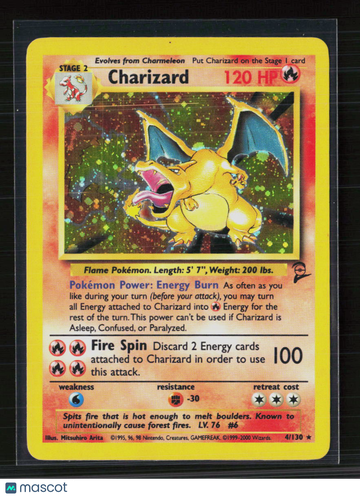 2000 Base Set 2 Charizard Holo Rare #4/130