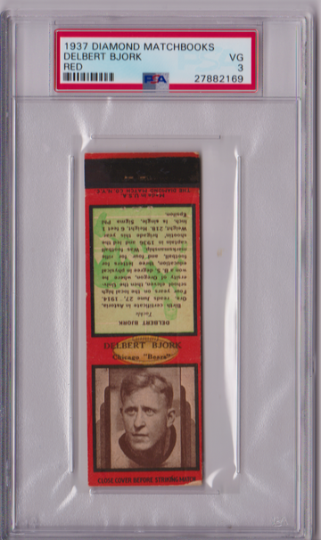 1937 Diamond Matchbooks Delbert Bjork Red PSA 3 P1256