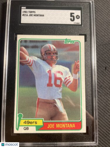1981 Topps Joe Montana Rookie SGC 5