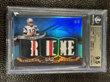 2009 Tom Brady BGS 9.5 Topps Triple Threads Jersey Patch # 3/3 POP 1