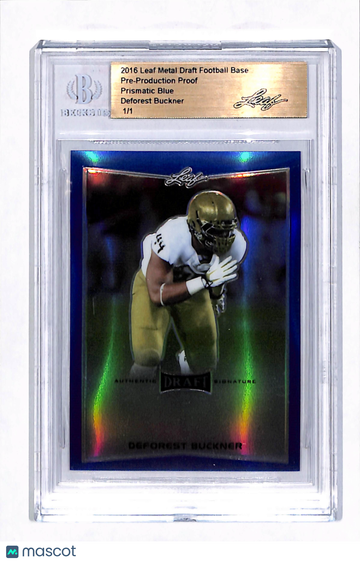 2016 Leaf Metal Draft Football DeForest Buckner Prismatic Blue 1/1 Pre-Production Proof