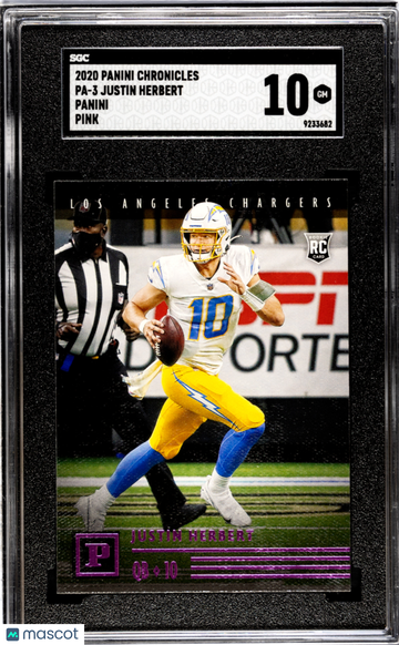 2020 Panini Chronicles Justin Herbert #PA-3 Pink SGC 10