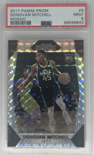 2017-18 Panini Prizm #5 Donovan Mitchell Mosaic RC Rookie PSA 9 MINT!