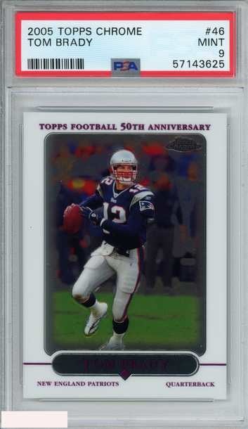 2005 TOPPS CHROME TOM BRADY #46 NEW ENGLAND PATRIOTS PSA 9 MINT