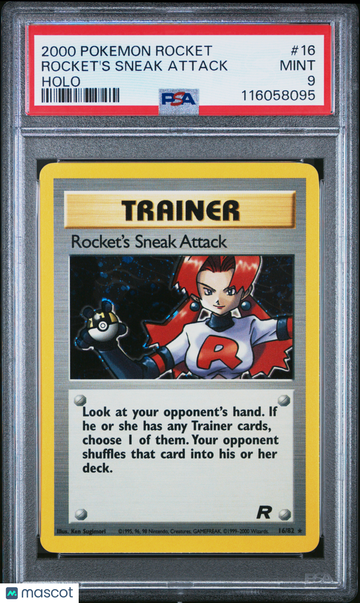 2000 Pokemon Rocket Rocket's Sneak Attack Holo PSA 9 #16