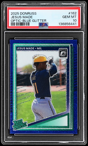 2025 Panini Donruss Jesus Made Optic Blue Glitter PSA 10