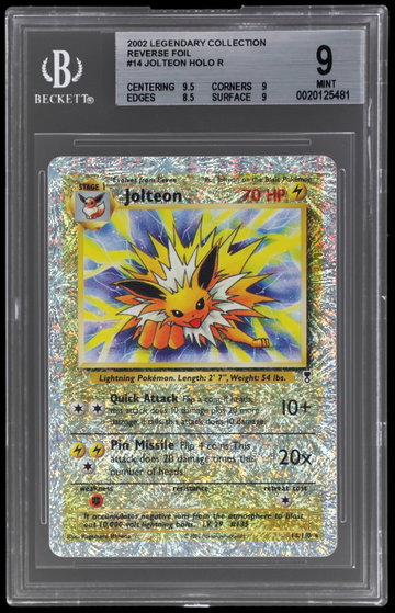 2002 Pokemon Legendary Collection Jolteon Reverse Holo BGS 9