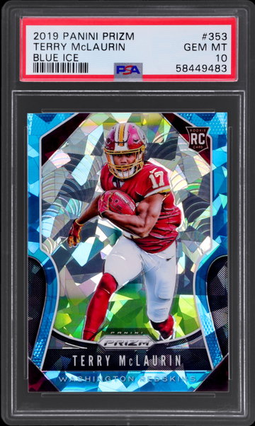 2019 Panini Prizm Terry Mclaurin Blue Ice PSA 10 RC