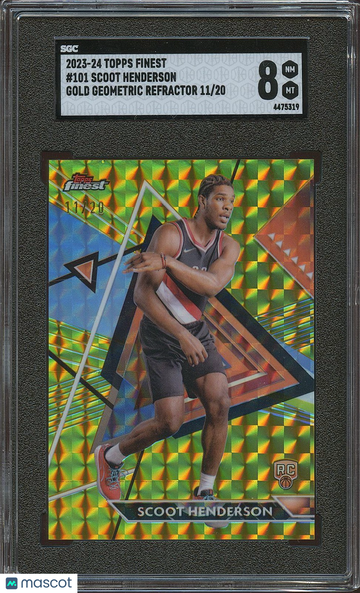 2023 Topps Finest Scoot Henderson #101 Gold Refractor Rookie SGC 8 Topps