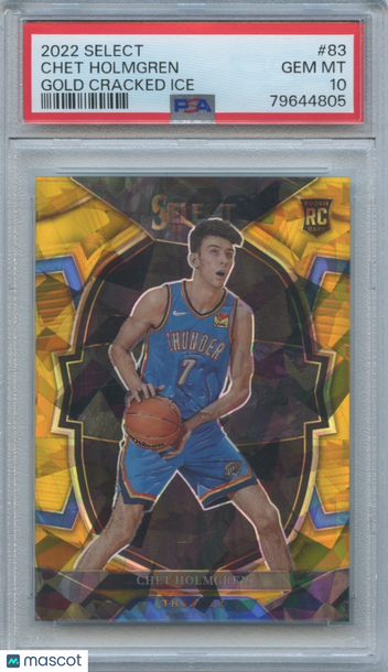 2022 Panini Select Chet Holmgren #83 Gold Cracked Ice Rookie PSA 10