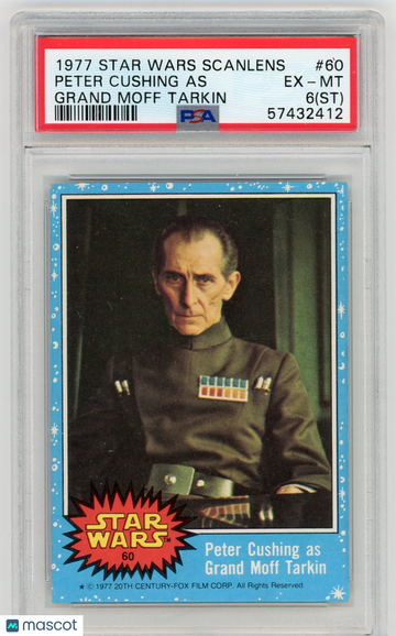 1977 Star Wars Scanlens Peter Cushing As Grand Moff Tarkin #60 ST PSA 6