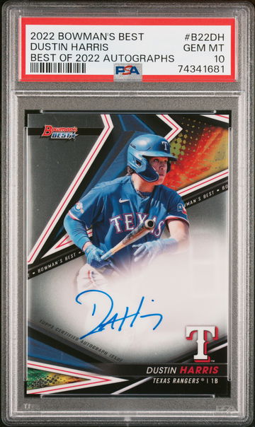 2022 Bowman's Best Best of 2022 Dustin Harris #B22DH Auto PSA 10