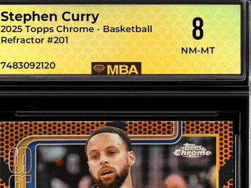 2025 Topps Chrome Stephen Curry #201 Basketball Refractor MBA 8