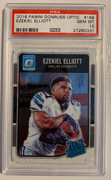 2016 Panini Donruss Optic #168 Ezekiel Elliott RC PSA 10 GEM MT