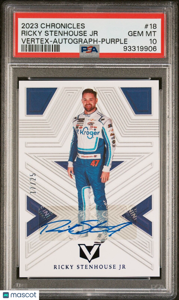 2023 2018 Donruss Ricky Stenhouse Jr. #18 Purple Parallel/Variety PSA 10 Panini Authentic