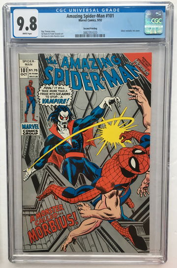 AMAZING SPIDER-MAN #101 CGC 9.8 Silver Variant 2nd Print 1st MORBIUS FREE S/H.