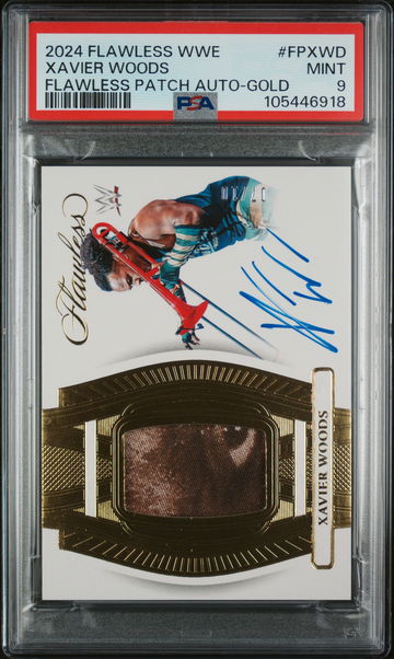 2024 Panini Flawless Gold Xavier Woods #FPXWD Patch Auto 1/1 PSA 9