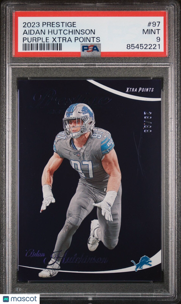 2023 Prestige Aidan Hutchinson #97 Purple Purple Xtra Oints PSA 9