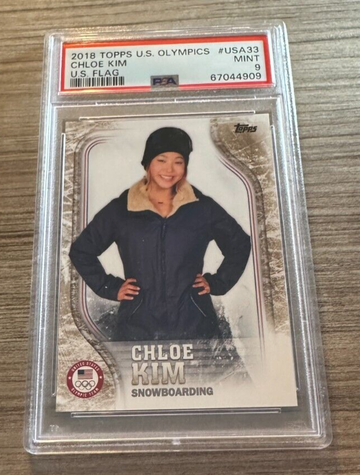2018 Topps Olympics #US36 Chloe Kim RC GOLD Portrait Parallel #'d /25 PSA 9 MINT