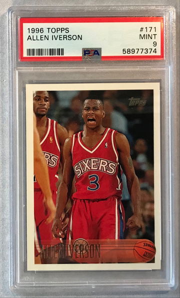 Allen Iverson 1996 Topps #171 Rookie RC PSA 9 Mint - 76ers