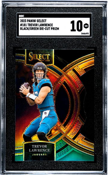 2023 Panini Select Black/Green Trevor Lawrence #181 Die-Cut SGC 10