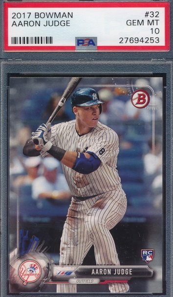 2017 Bowman 32 Aaron Judge RC PSA 10 GEM MT 4253