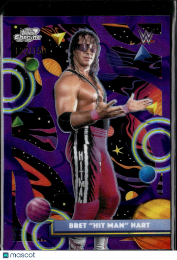 Bret "Hit Man" Hart 2026 Topps Chrome WWE Purple Refractor /156 WWE