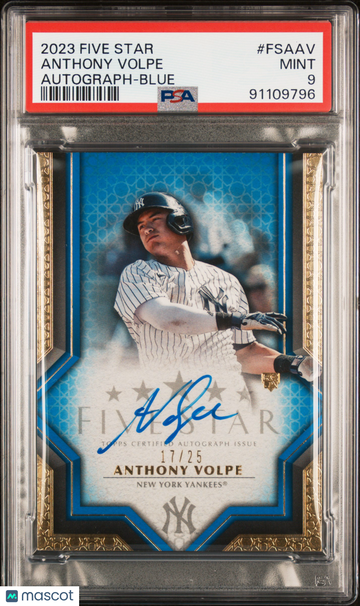 2023 Topps Five Star Autographs Anthony Volpe #FSAAV Blue /25 PSA 9
