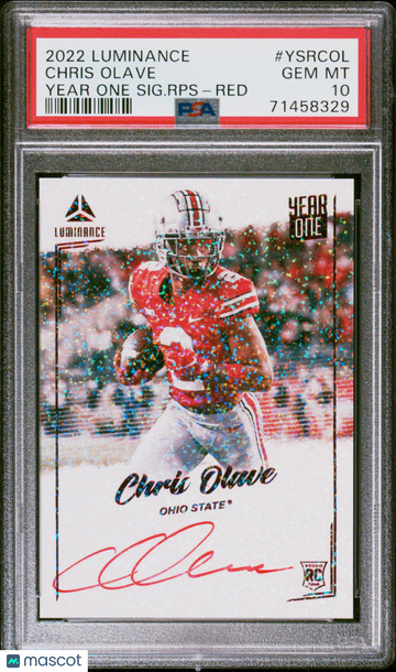 2022 Panini Luminance Year One Signatures RPS Chris Olave #YSRCOL SIG. RPS Red PSA 10