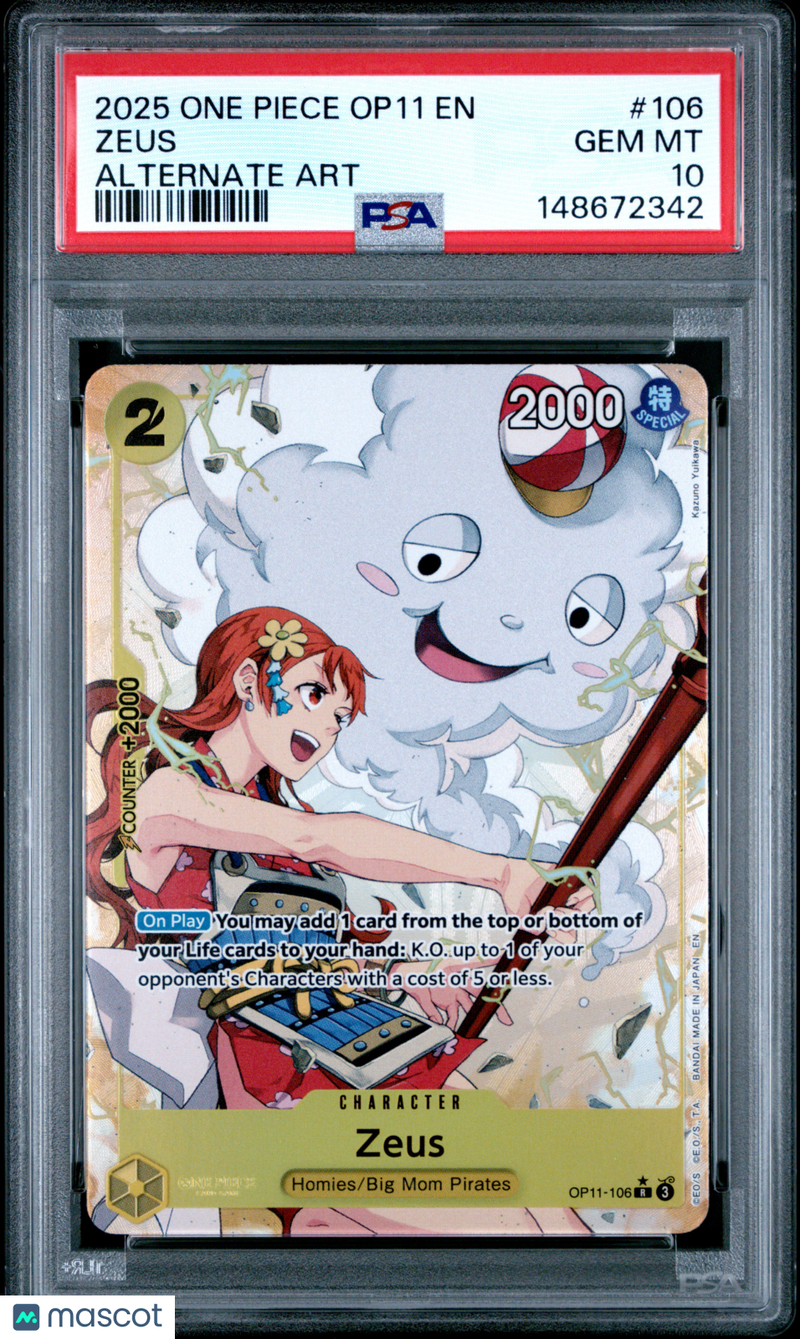 2025 One Piece Op11-A Fist Of Divine Speed Zeus Alternate Art #106
