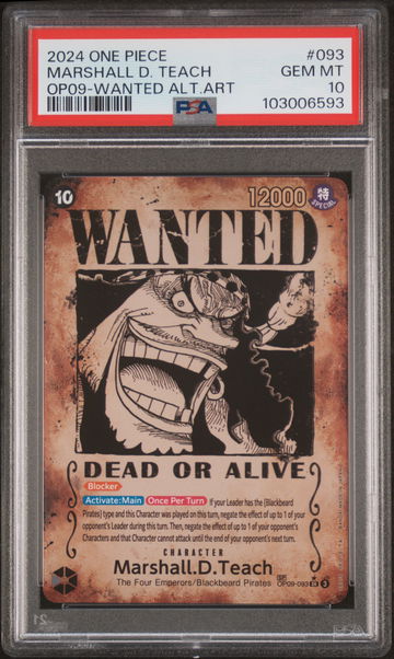 2024 One Piece Emperors In New World Wanted Poster Alternate Art Marshall D Teach #OP09093 PSA 10