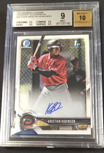 Kristian Robinson 2018 Bowman Chrome Auto RC