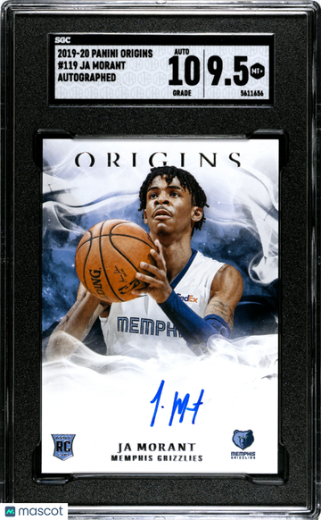 2019-20 Panini Origins Ja Morant #119 Autograph SGC 9.5 Auto 10