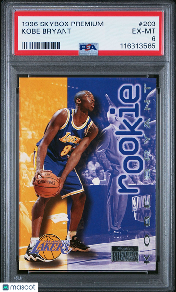 1996 Skybox Premium Kobe Bryant #203 PSA 6 Graded Base Set Basketball Trading Card Lakers