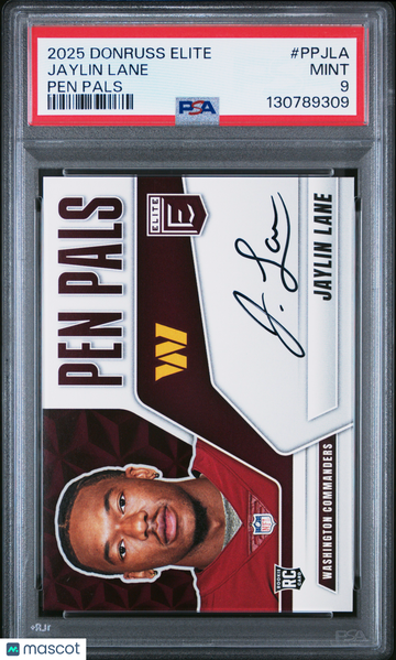 2025 Panini Donruss Elite Pen Pals Auto Jaylin Lane #PP-JLA PSA 9