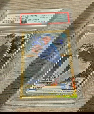 2020 Bowman Chrome Prospects Jackson Kowar GOLD Shimmer #'d /50 PSA 10 #BCP174