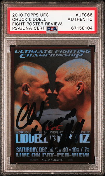 2010 Topps UFC Fight Poster Chuck Liddel Auto #UFC66 PSA Authentic Auto