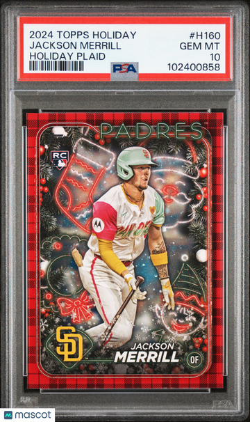 2024 Topps Holiday Jackson Merrill #H160 Plaid PSA 10