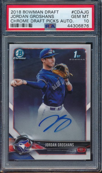 2018 Bowman Chrome Draft Jordan Groshans PSA 10 RC AUTO