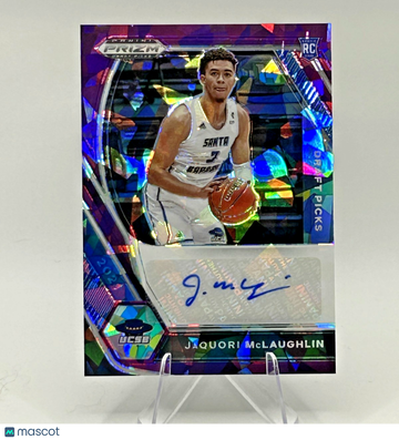 2021-22 Panini Prizm Draft Picks JaQuori McLaughlin DP-JQM Purple Ice Auto Rookie Basketball Card