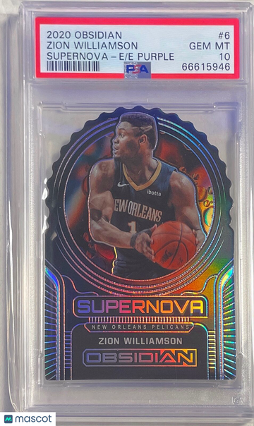 2020 Panini Obsidian Supernova Zion Williamson #6 Purple PSA 10