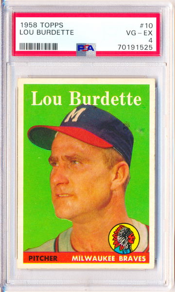 1958 Topps #4 Lou Burdette PSA 4 JUST GRADED! NEW CASE!