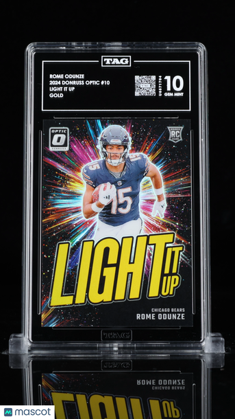 2024 Donruss Optic Light it Up Rome Odunze #10 Gold /10 Short Print Rookie TAG 10