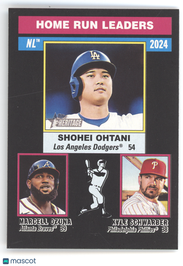 2025 Topps Heritage Kyle Schwarber Shohei Ohtani Marcell Ozuna #193 Black Border