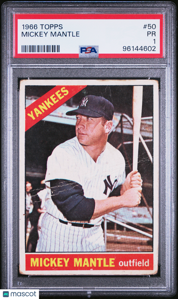 1966 Topps Mickey Mantle #50 PSA 1