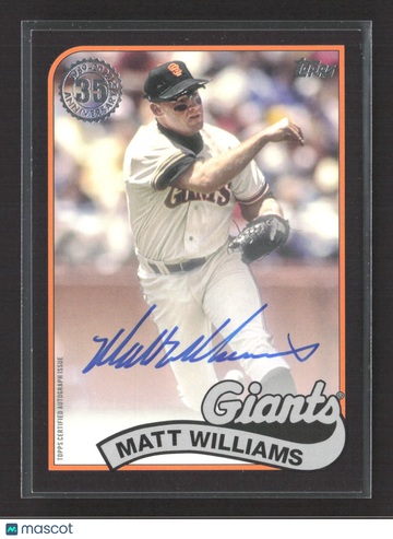 2024 Topps 1989 Topps Baseball Autograph Matt Williams #89BA-MW Black 199/199 Auto
