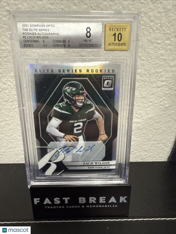 2021 Donruss Optic Zach Wilson #SR - 2 Holo Rookie BGS 8 Auto 10