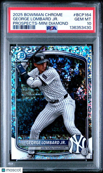 2025 Bowman Chrome George Lombard Jr. #BCP-164 Mini Diamond PSA 10