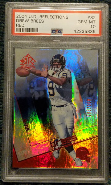 Drew Brees U.D. rookie reflections red 89/100 gem mint 10 pop 1!